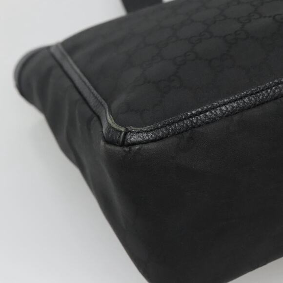 GUCCI GG Canvas Tote Bag Nylon Outlet Black Silver - Picture 13 of 16